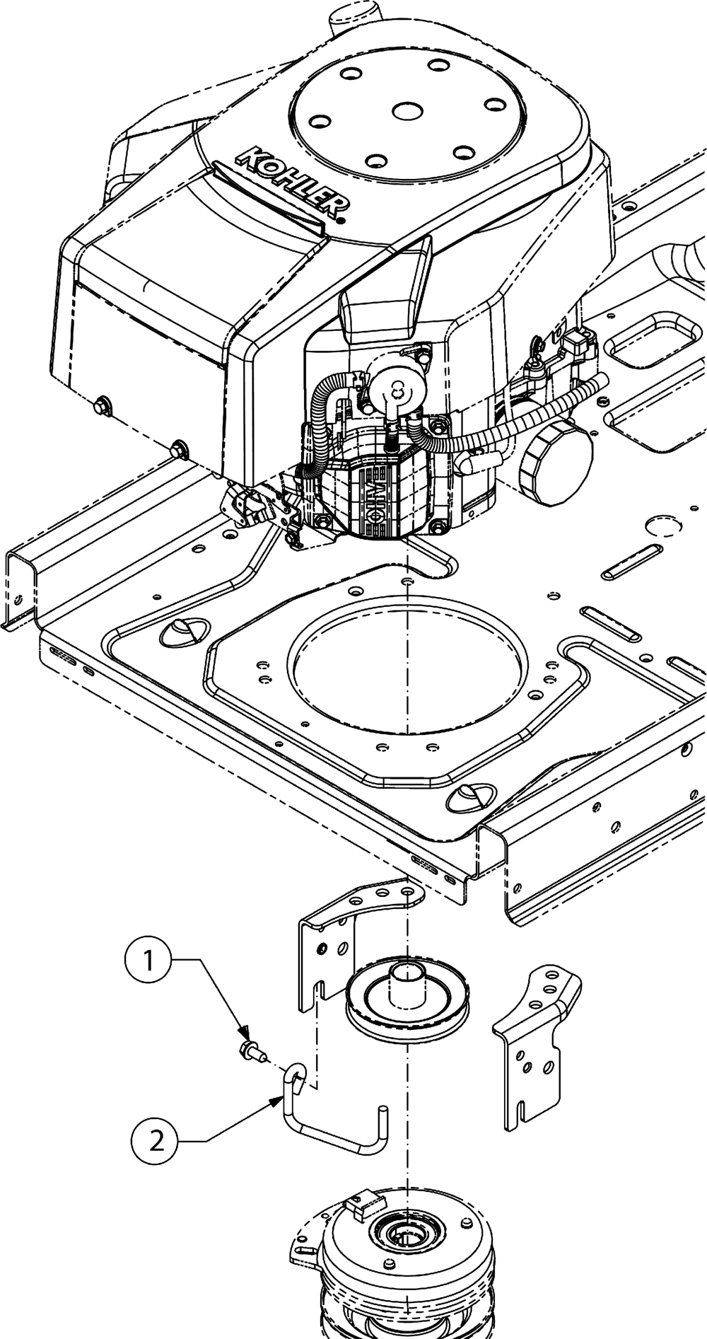 Clutch Keeper Diagram and Parts List for Z-FORCELX54KW (17AIDAUC010)(2018) Cub Cadet Lawn Tractor